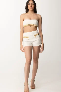 Elisabetta Franchi Top In Tweed con Maxi CatenaBURRO