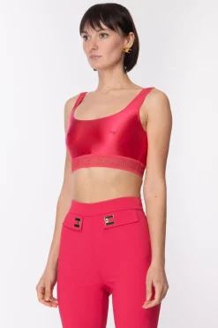 Elisabetta Franchi Top In Lycra LucidaFUXIA