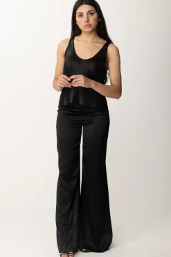 Elisabetta Franchi Top In Viscosa LucidaNERO