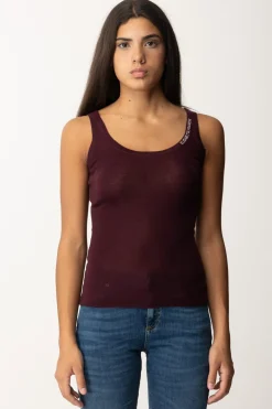 Elisabetta Franchi Top In Lana con LogoROUGE NOIR