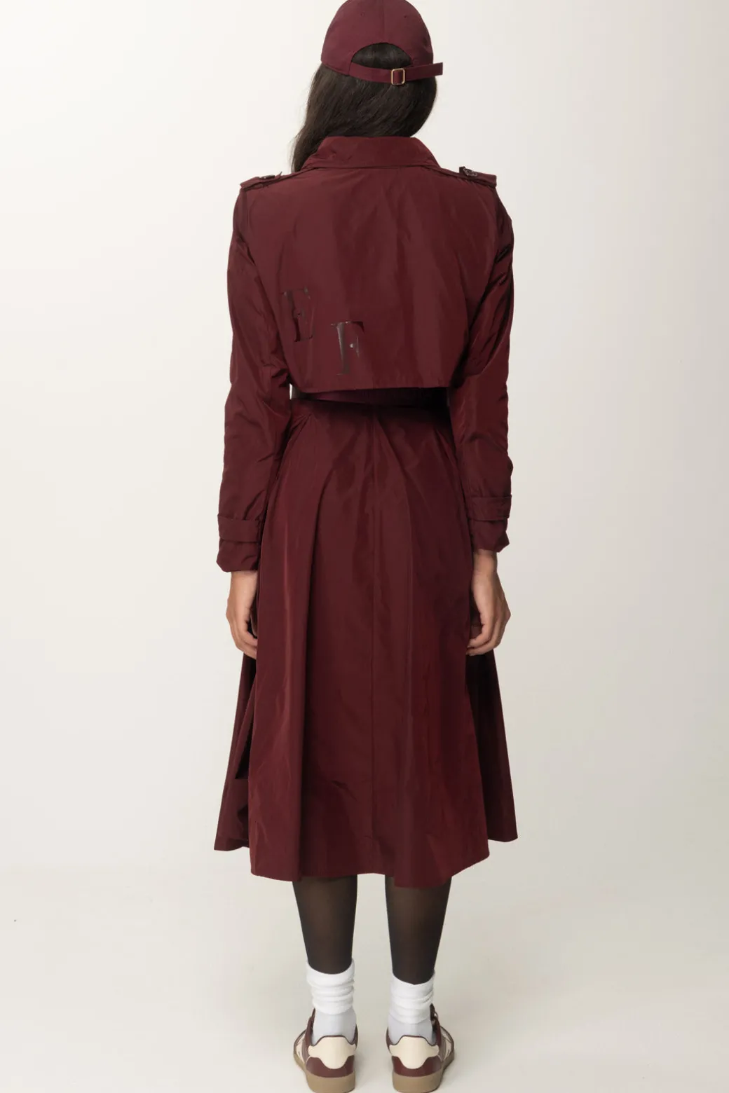Elisabetta Franchi Trench Doppiopetto con Gonna a RuotROUGE NOIR