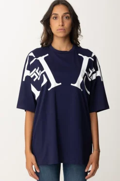 Elisabetta Franchi T-shirt Over con Maxi LogoNAVY