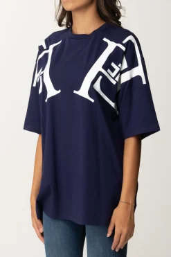 Elisabetta Franchi T-shirt Over con Maxi LogoNAVY