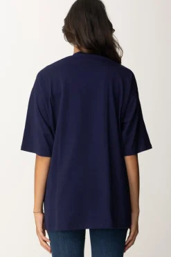 Elisabetta Franchi T-shirt Over con Maxi LogoNAVY