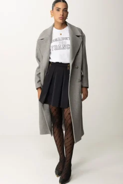 Elisabetta Franchi T-shirt In Jersey con Stampa CollegeGESSO