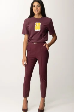 Elisabetta Franchi T-shirt con Patch 1998ROUGE NOIR