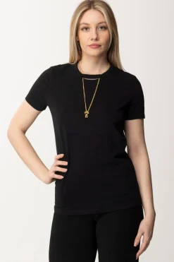 Elisabetta Franchi T-shirt con CollanaNERO