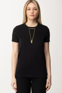 Elisabetta Franchi T-shirt con CollanaNERO
