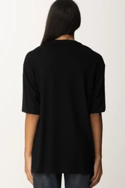 Elisabetta Franchi T-shirt Over con Maxi LogoNERO