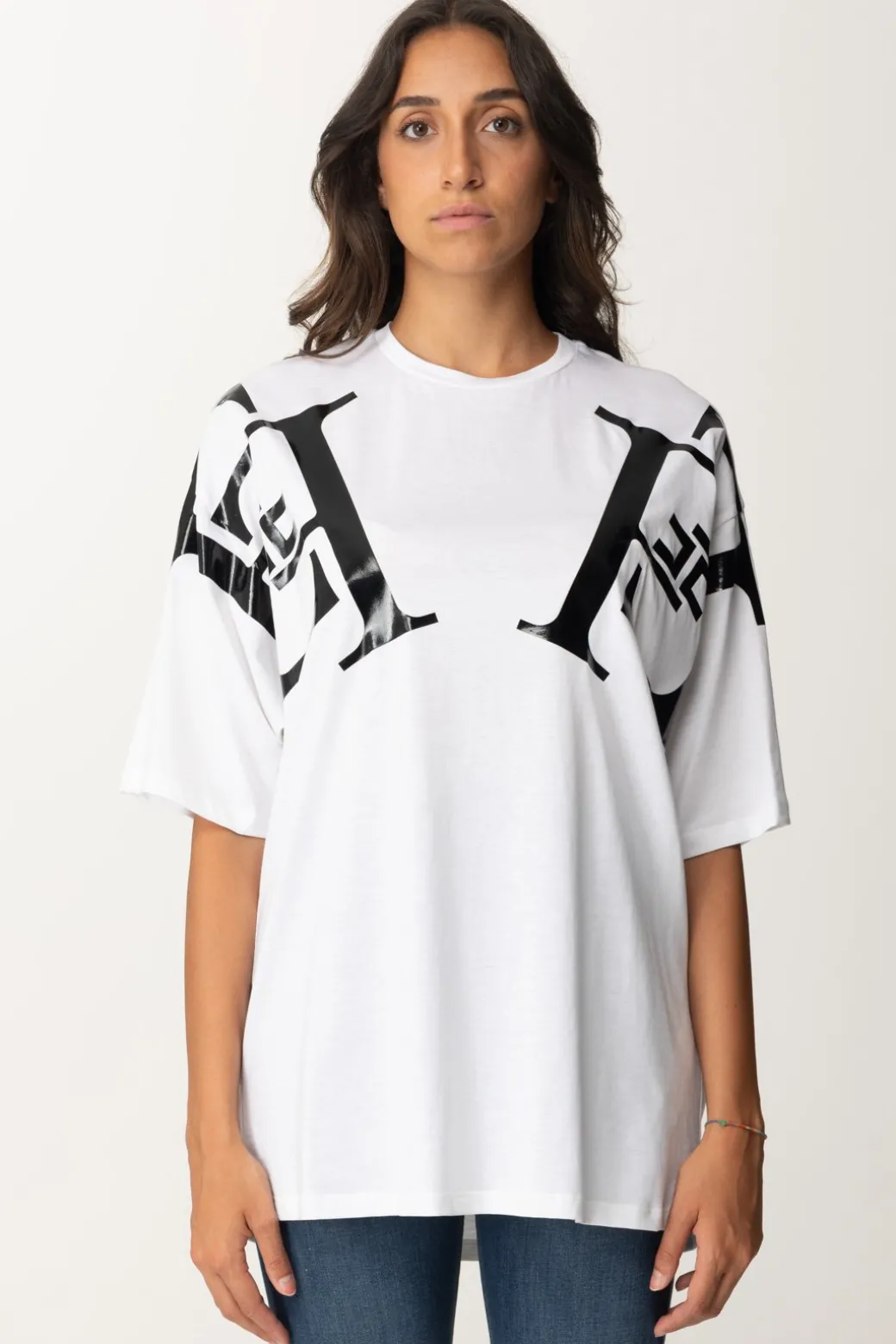 Elisabetta Franchi T-shirt Over con Maxi LogoGESSO