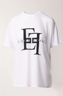 Elisabetta Franchi T-shirt con Maxi Stampa LogoGESSO/NERO