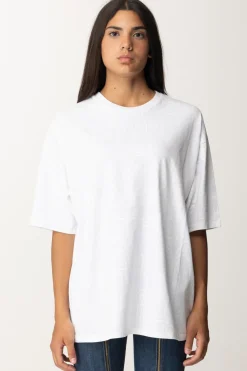 Elisabetta Franchi T-shirt Over con Stampa Logo LucidaGESSO