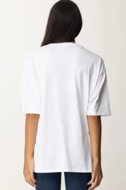 Elisabetta Franchi T-shirt Over con Stampa Logo LucidaGESSO
