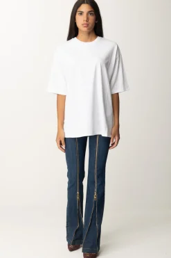 Elisabetta Franchi T-shirt Over con Stampa Logo LucidaGESSO