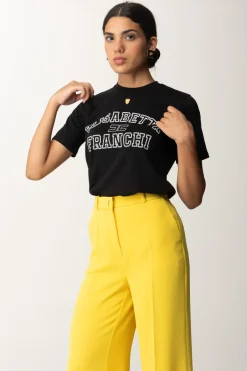 Elisabetta Franchi T-shirt In Jersey con Stampa CollegeNERO