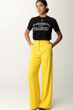 Elisabetta Franchi T-shirt In Jersey con Stampa CollegeNERO