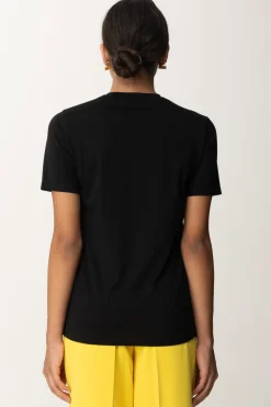 Elisabetta Franchi T-shirt In Jersey con Stampa CollegeNERO