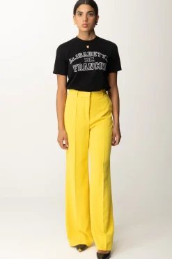 Elisabetta Franchi T-shirt In Jersey con Stampa CollegeNERO