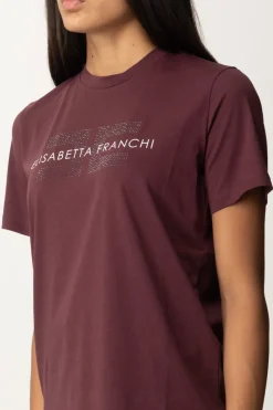 Elisabetta Franchi T-shirt con Logo In StrassROUGE NOIR