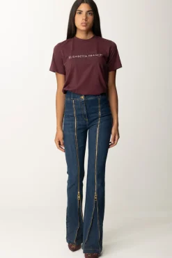 Elisabetta Franchi T-shirt con Logo In StrassROUGE NOIR