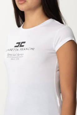 Elisabetta Franchi T-shirt In Jersey Modal con Stampa LogoGESSO