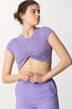 Elisabetta Franchi T-shirt Cropped con NodoIRIS