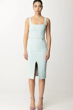 Elisabetta Franchi Tubino con Cintura e Charm LogoACQUA