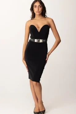 Elisabetta Franchi Tubino In Fresco Lana con CinturaNERO