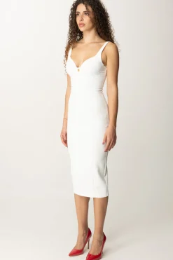 Elisabetta Franchi Tubino Stretch Taglio Coppe e CharmAVORIO