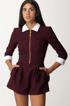 Elisabetta Franchi Tuta Corta con Inserti a ContrastoROUGE NOIR