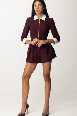 Elisabetta Franchi Tuta Corta con Inserti a ContrastoROUGE NOIR