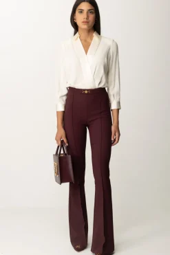 Elisabetta Franchi Tuta con Camicia e Pantalone SvasatoBURRO/ROUGE NOIR