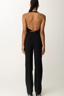 Elisabetta Franchi Tuta con Cintura e Top RicamatoNERO