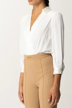 Elisabetta Franchi Tuta con Camicia e Pantalone SvasatoAVORIO/CAMEL