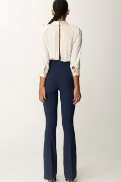 Elisabetta Franchi Tuta con Camicia e Pantalone SvasatoBURRO/NAVY