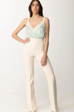 Elisabetta Franchi Tuta con Top RicamatoACQUA/BURRO