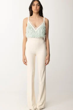 Elisabetta Franchi Tuta con Top RicamatoACQUA/BURRO