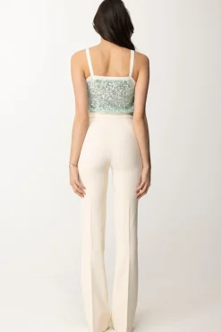 Elisabetta Franchi Tuta con Top RicamatoACQUA/BURRO