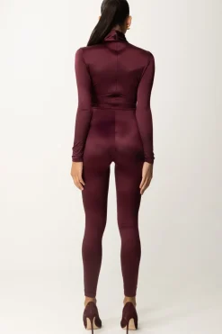 Elisabetta Franchi Tuta In Lycra con Motivo Cut-out e LogoROUGE NOIR