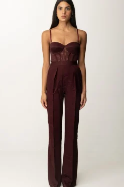 Elisabetta Franchi Tuta Lunga con Buster In TulleROUGE NOIR