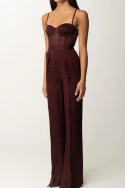 Elisabetta Franchi Tuta Lunga con Buster In TulleROUGE NOIR