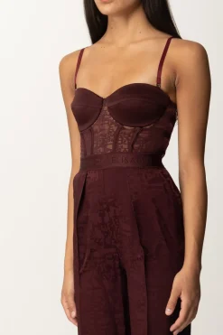 Elisabetta Franchi Tuta Lunga con Buster In TulleROUGE NOIR