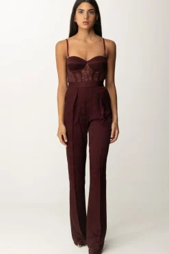 Elisabetta Franchi Tuta Lunga con Buster In TulleROUGE NOIR