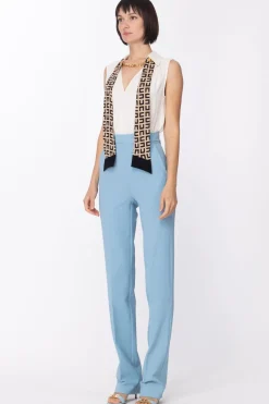 Elisabetta Franchi Tuta Lunga con Foulard e CatenaBURRO/CARTA DA ZUCCHERO