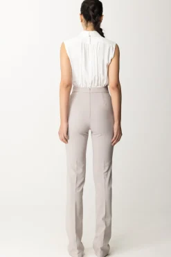 Elisabetta Franchi Tuta Lunga con CravattaAVORIO/PERLA