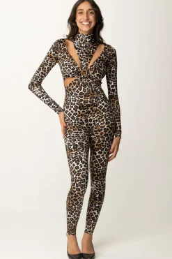 Elisabetta Franchi Tuta Stampa Animalier con Cut-outANIMALIER