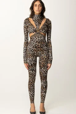 Elisabetta Franchi Tuta Stampa Animalier con Cut-outANIMALIER