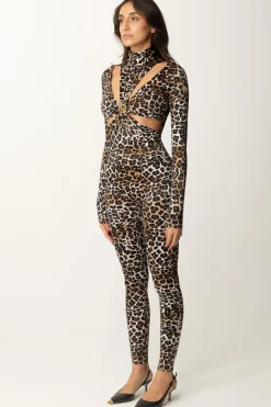 Elisabetta Franchi Tuta Stampa Animalier con Cut-outANIMALIER
