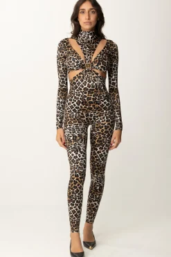 Elisabetta Franchi Tuta Stampa Animalier con Cut-outANIMALIER