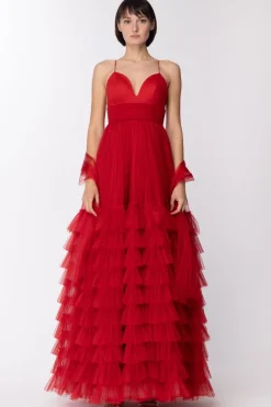 Fabiana Ferri Abito Lungo Scollo Cuore e Gonna In TulleCARMINO